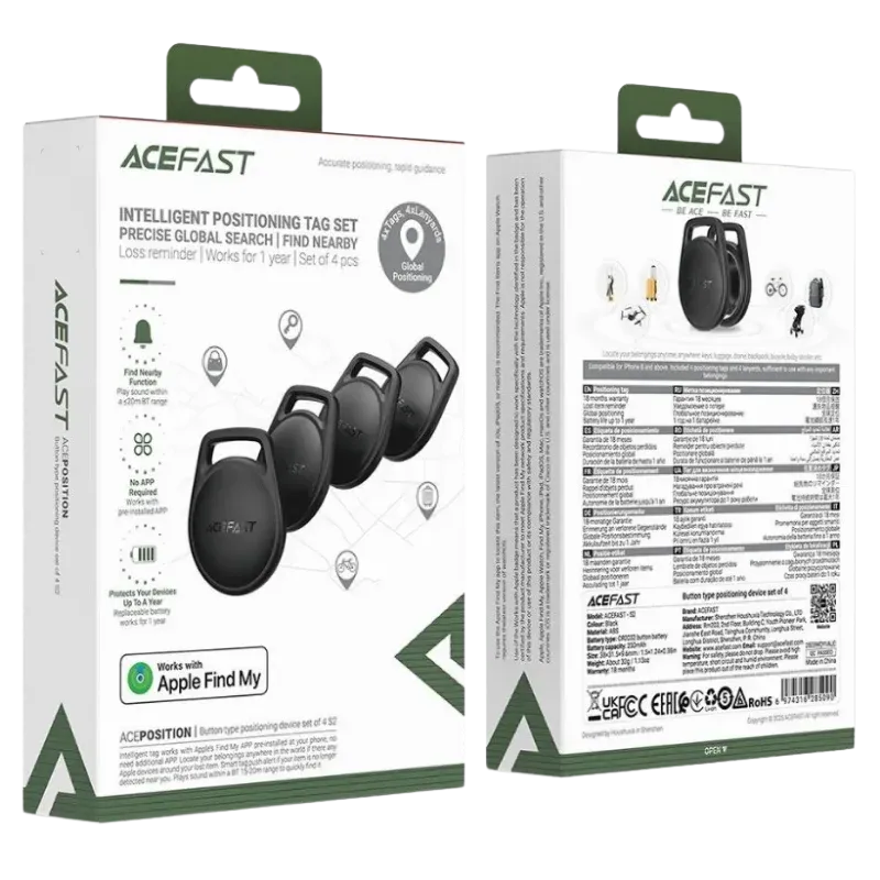ACEFAST S2 Anti-Lost 4pcs Սև