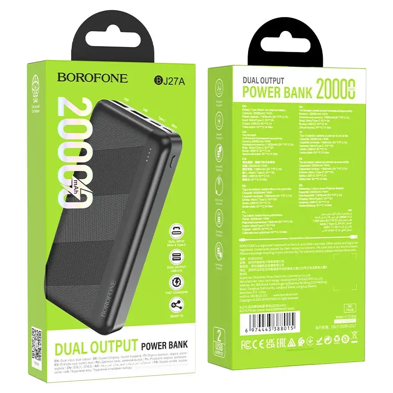 BOROFONE POWERBANK BJ27A 20000mAh Սև
