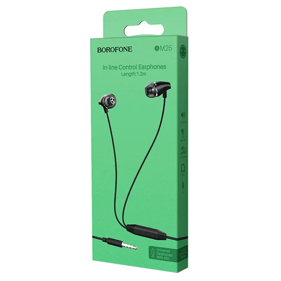 BOROFONE BM25 Ականջակալ Փոքր Լարով Սև