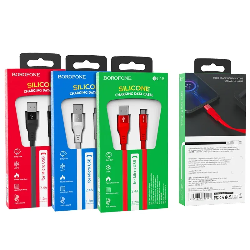 Լիցքավորման Լար  Micro-USB | BOROFONE BU18-կարմիր