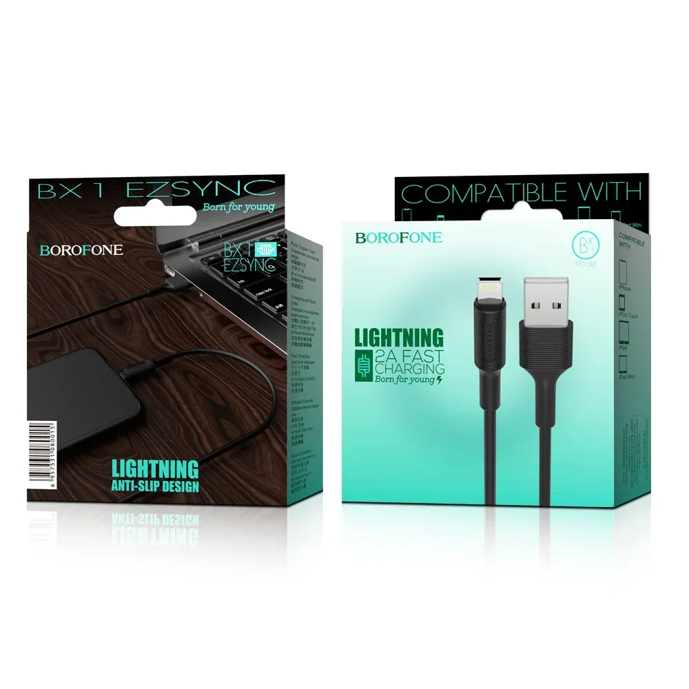 Լիցքավորման Լար  Lightning| BOROFONE BX1-սև