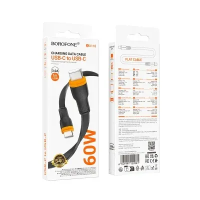 BOROFONE USB BX118 TYPE-C TO TYPE-C Սև 60W
