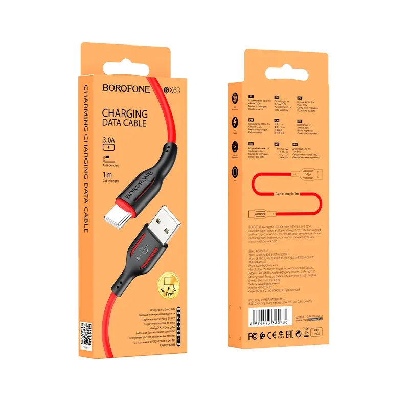 BOROFONE USB BX63 TYPE-C Սև/Կարմիր