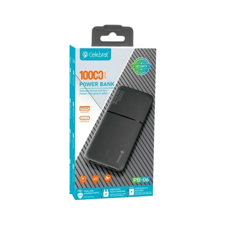 CELEBRAT POWERBANK PB-06 10000mah Սև