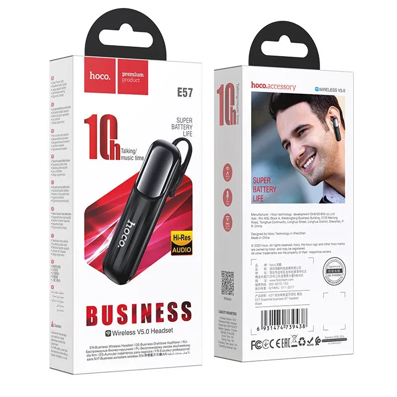 HOCO E57 Ականջակալ Փոքր Անլար Սև