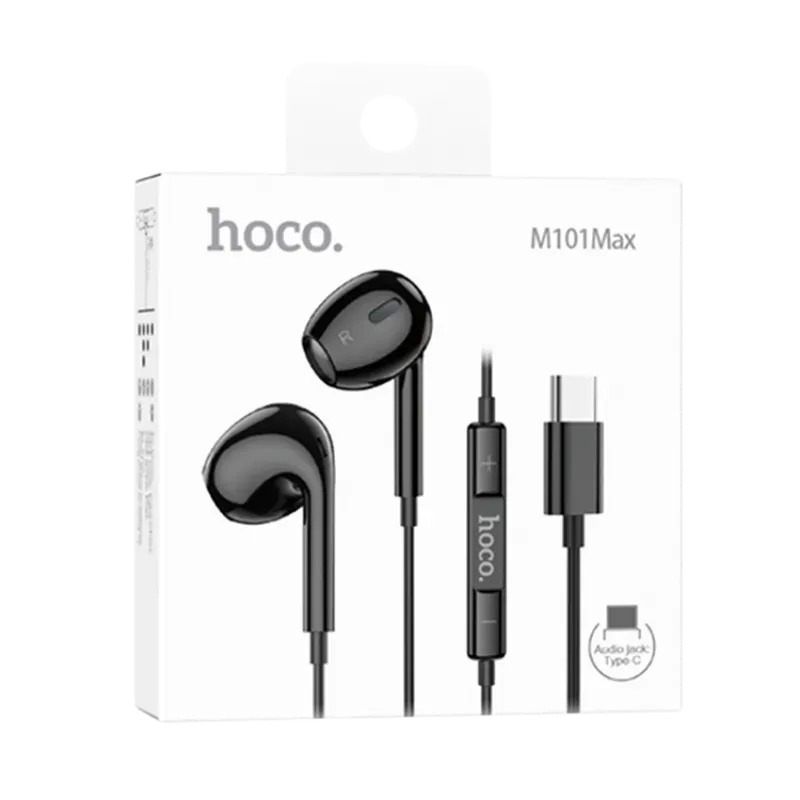 HOCO M101 Max Ականջակալ Փոքր Լարով Type-C Սև