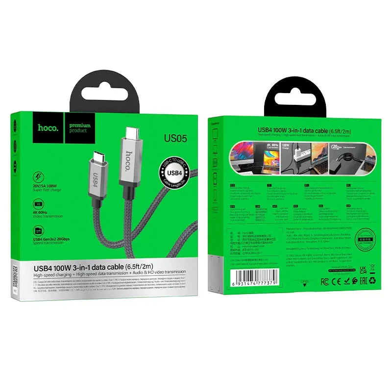 HOCO US05 TYPE-C TO TYPE-C Սև 2M