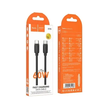 HOCO USB X115 TYPE-C TO TYPE-C Սև 60W