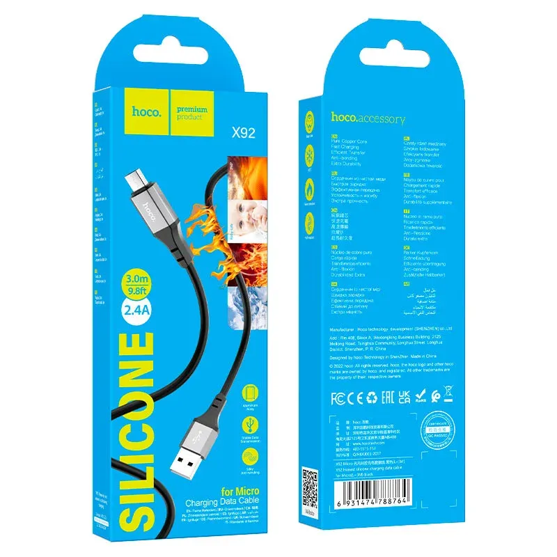 HOCO USB X92 MICRO Սև 3M
