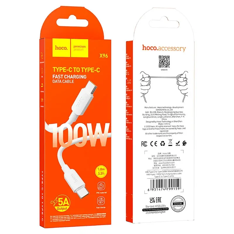 HOCO USB X96 TYPE-C TO TYPE-C 100W ՍՊԻՏԱԿ