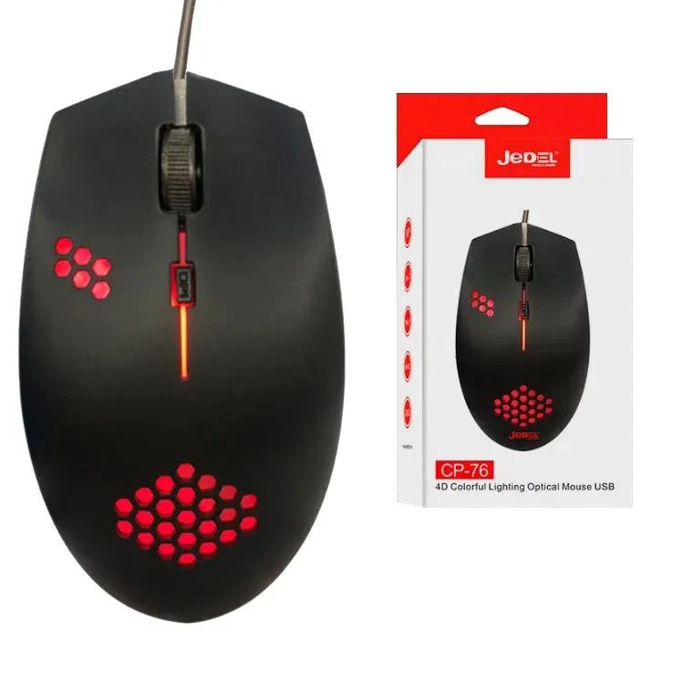 JEDEL CP76 Օպտիկական լարով մկնիկ (Սև)