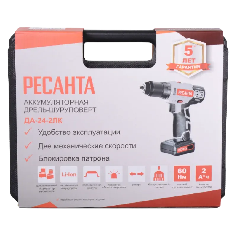 РЕСАНТА ДА-24-2ЛК Մարտկոցով պտուտակադարձիչ