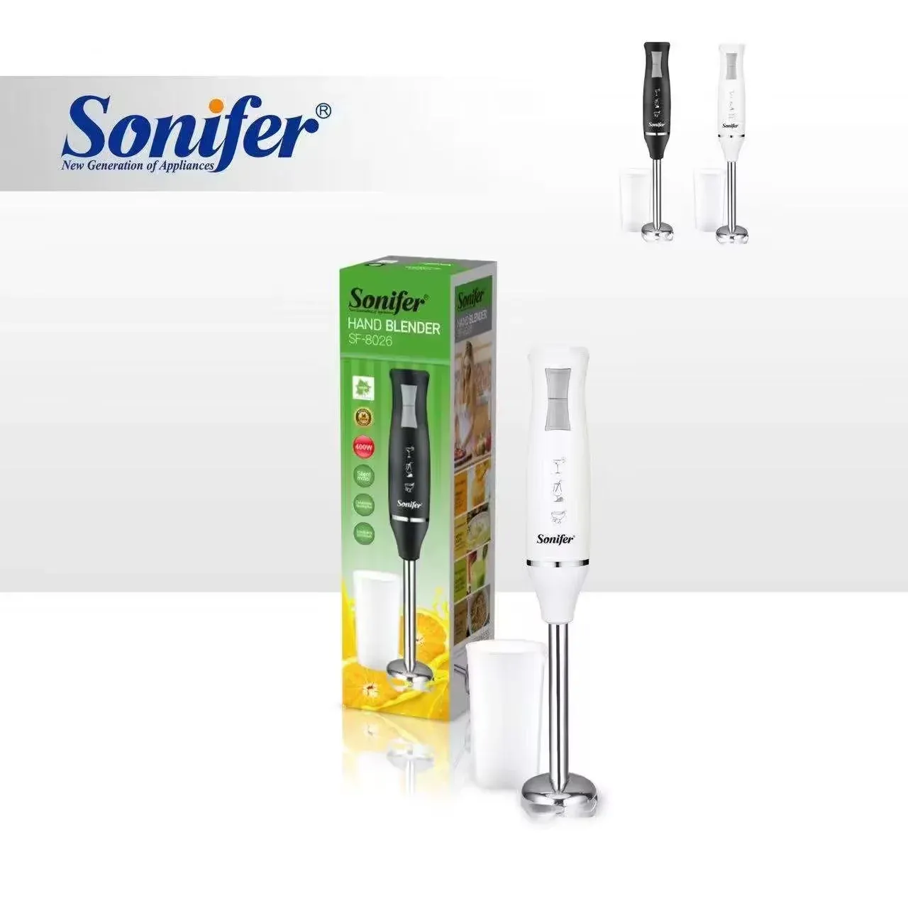 SONIFER SF-8026 Ձեռքի Բլենդեր-սպիտակ
