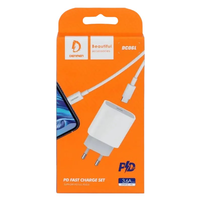 VDENMENV Լիցք.+Լար DC06L Type-C to Ios Սպիտակ