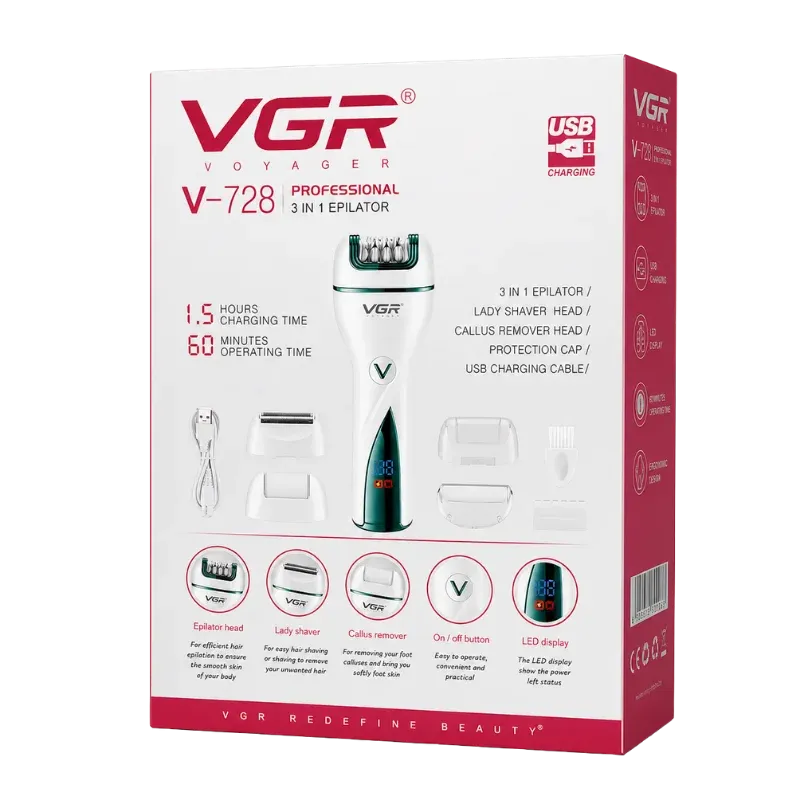 VGR V-728 Էպիլյատոր 3-ը 1-ում