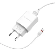 BOROFONE BA20A Լիցքավորիչ + լար, iOS, Սպիտակ