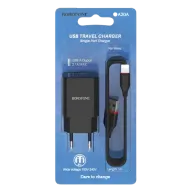 BOROFONE BA20A Լիցքավորիչ + լար, USB-ից iOS, Սև