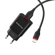 BOROFONE BA20A Լիցքավորիչ + լար, USB-ից iOS, Սև