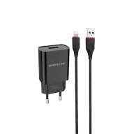 BOROFONE BA20A Լիցքավորիչ + լար, USB-ից iOS, Սև