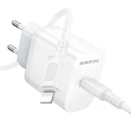 BOROFONE BA99A Լիցքավորիչ + լար, Type-C-ից iOS, Սպիտակ