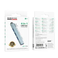 BOROFONE HUB FH1 USB to USB2.0*3+USB3.0 4IN1 Մոխ․