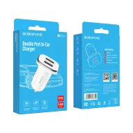 BOROFONE BZ12 Մեքենայի լիցքավորիչ (2 USB) – Սպիտակ