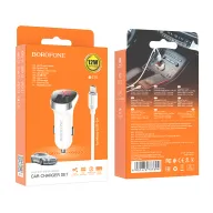 BOROFONE BZ15 Մեքենայի լիցքավորիչ + Micro-USB մալուխ (2 USB) – Սպիտակ