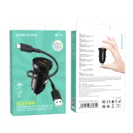 BOROFONE BZ18 Մեքենայի լիցքավորիչ + Micro-USB մալուխ – Սև