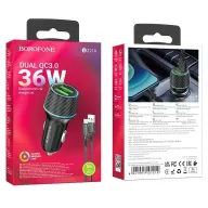 BOROFONE BZ21A Մեքենայի լիցքավորիչ Micro-USB Լարով Սև
