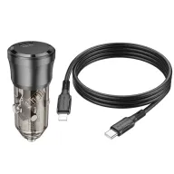 BOROFONE BZ24 Մեքենայի լիցքավորիչ + Type-C to Lightning (iOS) մալուխ, Սև