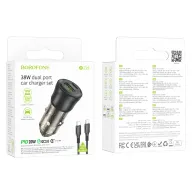 BOROFONE BZ25 Արագ լիցքավորիչ (PD 20W) + Type-C to Type-C մալուխ – Սև