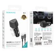 BOROFONE BZ31 Մեքենայի լիցքավորիչ + Micro-USB մալուխ – Սև