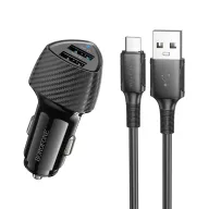 BOROFONE BZ31A Մեքենայի լիցքավորիչ + Micro-USB մալուխ – Սև