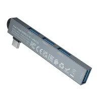 BOROFONE FH1A USB Hub 4-in-1, Type-C-ից 3×USB 2.0 + USB 3.0, Մոխրագույն