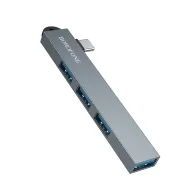 BOROFONE FH1A USB Hub 4-in-1, Type-C-ից 3×USB 2.0 + USB 3.0, Մոխրագույն