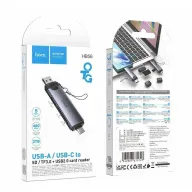 HOCO HB56 USB/Type-C to USB-A, TF card,SD card կոնվերտեր, Մոխրագույն