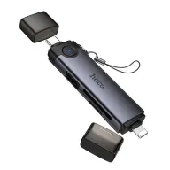 HOCO HB56B Type-C,iOS / SD,TF 3.0 + USB 2.0 ադապտեր, Մոխրագույն