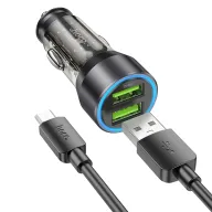 HOCO NZ12 Մեքենայի լիցքավորիչ (Micro-USB մալուխով) – Սև
