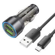 HOCO NZ12 Մեքենայի լիցքավորիչ (Micro-USB մալուխով) – Սև