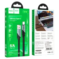 HOCO U119 USB-ից Type-C լիցքավորման մալուխ Սև