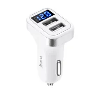 HOCO Z3 Մեքենայի լիցքավորիչ (2 USB, 3.1A, թվային էկրանով) – Սպիտակ