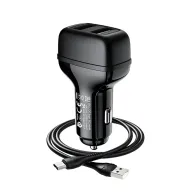 HOCO Z36 Մեքենայի լիցքավորիչ + Micro-USB մալուխ (Սև)