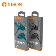 YISON X5 Ականջակալ Փոքր Լարով Սև