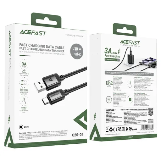 ACEFAST USB C20-04 Type-C Սև