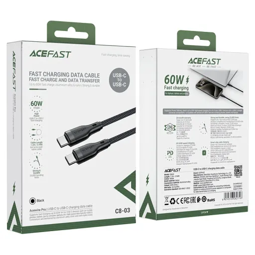 ACEFAST C8-03 Type-C to Type-C Черный