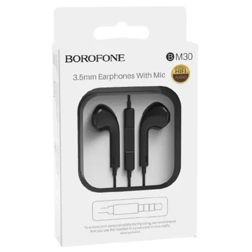 BOROFONE BM30 Ականջակալ Փոքր Լարով Սև