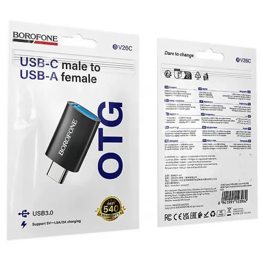 BOROFONE BV26C OTG ադապտեր, Type-C-ից USB 3.0, Սև