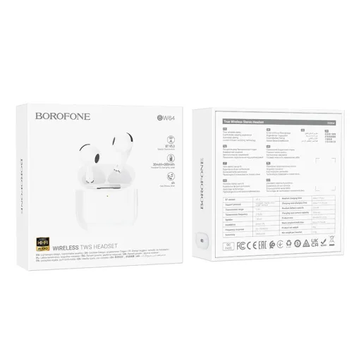 BOROFONE BW64 Ականջակալ Փոքր Անլար Սպիտակ