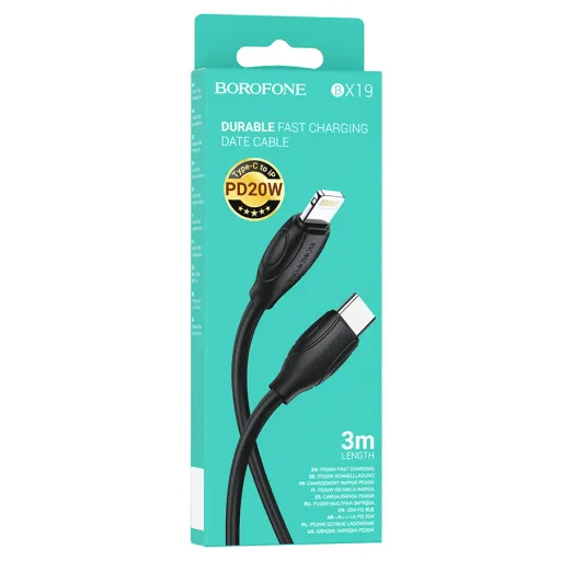 BOROFONE USB BX19 TYPE-C TO IOS 3M Սև
