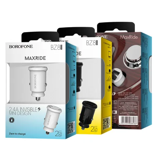 BOROFONE BZ8 Մեքենայի լիցքավորիչ (2 USB) – Սև
